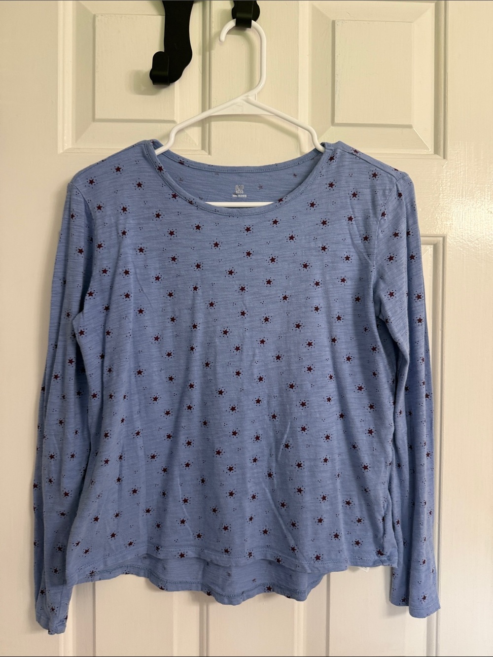 GAP Light Blue Long Sleeve Tee with Small Red Star Print